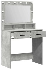 vidaXL Κομοδίνο Γκρι σκυροδέματος 79 x 41 x 135 cm Επεξεργασμένο ξύλο