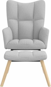 vidaXL Κουνιστή καρέκλα με υποπόδιο Cloud Grey Fabric