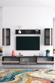 Stewehome Σετ μοντέρνας σύνθεσης τηλεόρασης με ράφι 180x30x41 cm