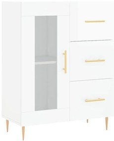 vidaXL Ντουλάπι Γυαλιστερό Λευκό 69,5x34x90 εκ. Επεξεργασμένο Ξύλο