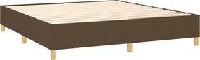vidaXL Κρεβάτι Boxspring με Στρώμα Σκούρο Καφέ 160x200 εκ Υφασμάτινο