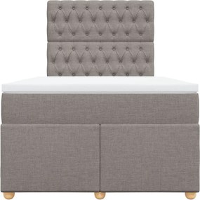 vidaXL Κρεβάτι Boxspring με Στρώμα Taupe 120x190 εκ. Υφασμάτινο