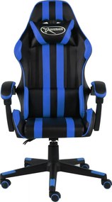 vidaXL Καρέκλα Racing Μαύρο / Μπλε από Συνθετικό Δέρμα