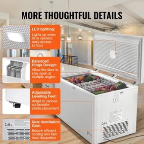 VEVOR Chest Freezer 17.2 cu.ft / 488 L Large Deep Freezer &amp; 4 Removable Baskets