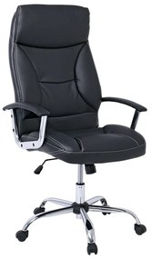 BF5700 Πολυθρόνα Διευθυντή Μέταλλο Χρώμιο, Pu Μαύρο 64x72x112/121cm ΕΟ299,1