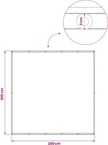 vidaXL Αδιάφανο σκίαστρο μπαλκονιού 200 x 200 cm