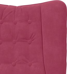 vidaXL Πολυθρόνα Κόκκινο 63 x 67 x 94 εκ. Βελούδο