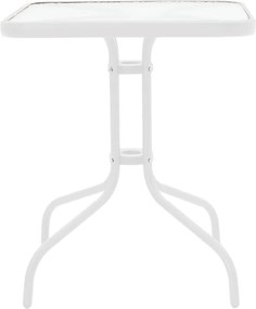 Τραπεζαρία Watson-Monasty pakoworld σετ 3τεμ μέταλλο σε λευκή απόχρωση