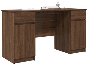 vidaXL γραφείο  Καφέ Δρυς 140x49x76 εκ Επεξεργασμένο ξύλο