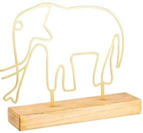 Διακοσμητικό Επιτραπέζιο Elephant 565TNL1153 30x4x30cm Natural-Gold Aberto Design Μέταλλο,Ξύλο
