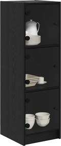vidaXL Highboard Μαύρη Οξυά 35 x 37 x 109 εκ Επεξεργασμένο ξύλο