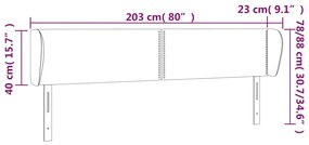 Κεφαλάρι με Πτερύγια Ανοιχτό Γκρι 203x23x78/88 εκ. Υφασμάτινο 3117026