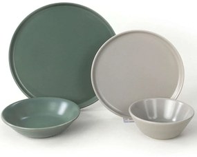 Σερβίτσιο Πιάτα Φαγητού (Σετ 24Τμχ) 275KRM1702 Green-White Hermia 24 τμχ Ceramic