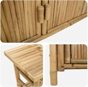 vidaXL Τραπέζι κονσόλας με ράφι Φυσικό 80 x 35 x 75 cm Μπαμπού