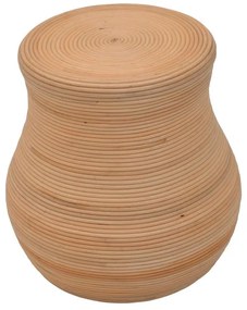 Σκαμπό Bulaten Inart rattan σε φυσική απόχρωση Φ45x45εκ 45x45x45 εκ.