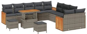 vidaXL Σετ Καναπέ Κήπου με μαξιλάρι 13 pcs Γκρι 90 x 55 x 71 cm