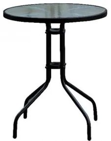 BALENO Τραπέζι Μέταλλο Βαφή Μαύρο - Γυαλί Tempered Φ60x70cm Ε2400,3W
