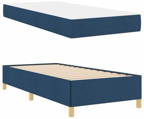 vidaXL Σκελετός Κρεβατιού με στρώμα Μπλε 90 x 200 cm ύφασμα