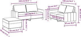 vidaXL Πολυθρόνες Σετ 3 Τεμαχίων Μπορντό από Ύφασμα με Μαξιλάρια