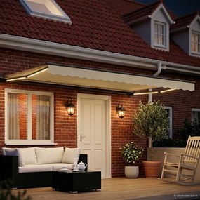 vidaXL Χειροκίνητο πλαίσιο τέντας με LED