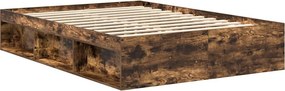 vidaXL Πλαίσιο Κρεβατιού Καπνιστή Δρυς 135x190 εκ. Double