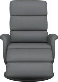 vidaXL Πολυθρόνα Ανακλινόμενη με Υποπόδιο Γκρι από Συνθετικό Δέρμα