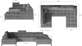 Γωνιακός καναπές Galeano-Αριστερή-Anthraki - 345.00Χ202.00Χ70.00cm