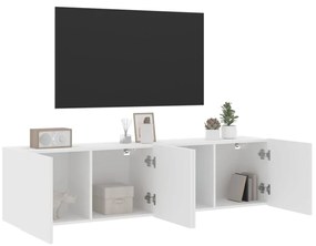 vidaXL Έπιπλα Τοίχου Τηλεόρασης 2 Τεμ. Λευκά 80 x 30 x 41 εκ.
