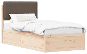 vidaXL Σκελετός Κρεβατιού με Επενδεδυμένο Κεφαλάρι Taupe 100 x 200 cm