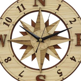 Intra απο ξύλο plywood 3mm-4mm πάχος – Wind Rose Compass Ξύλινο ρολόι τοίχου 15x15 cm INTRAVECTRY-MY556651