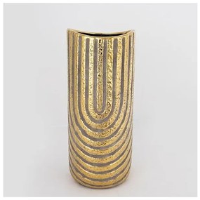 Βάζο Κεραμικό Γκρι &amp; Χρυσό 14.5x14.5x36cm 752-20138 Estheti-752-20138-Χρυσό 752-20138