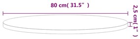 vidaXL Επιφάνεια Τραπεζιού Στρογγυλή Ø80x2,5 εκ. Μασίφ Ξύλο Οξιάς