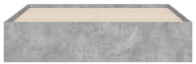 vidaXL Πλαίσιο Κρεβατιού με συρτάρια Γκρι Σκυρ. 140x200 εκ. Επεξ. Ξύλο