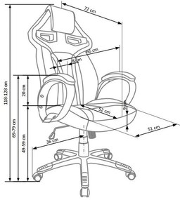 Καρέκλα γραφείου Houston 453, Μαύρο, Κόκκινο, 118x66x72cm, 16 kg, Με ρόδες, Με μπράτσα, Μηχανισμός καρέκλας: Κλίση | Epipla1.gr