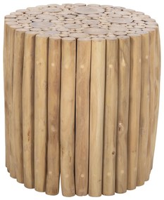 ΤΡΑΠΕΖΙ ΣΑΛΟΝΙΟΥ ΣΤΡΟΓΓΥΛΟ COOTER HM9865 ΚΛΑΔΙΑ TEAK-ΦΥΣΙΚΟ Φ39x40,5Υεκ.