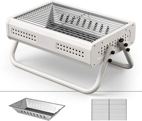 Φορητή Μεταλλική Ψησταριά Κάρβουνου 44x30x22.5cm Αναδιπλούμενη