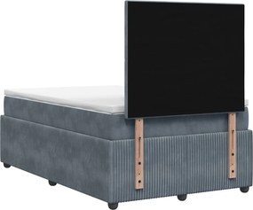 vidaXL Κρεβάτι box spring με στρώμα Σκούρο Γκρι 120 x 200 cm Βελούδο