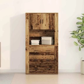 vidaXL Highboard Παλιό ξύλο 80 x 33 x 150 εκ Επεξεργασμένο ξύλο