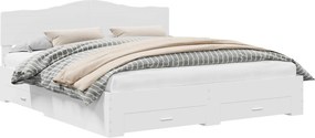 vidaXL Σκελετός Κρεβατιού Λευκό 180 x 200 cm Επεξεργασμένο ξύλο