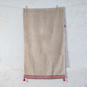 Πετσέτα Θαλάσσης (80x160) White Fabric Bohari Beige