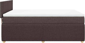 vidaXL Κρεβάτι Boxspring με Στρώμα Σκούρο Καφέ 140x190 εκ. Υφασμάτινο