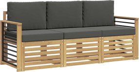 vidaXL Σετ Καναπέ 3 τμχ. Άσπρο και Ανθρακί Polyester