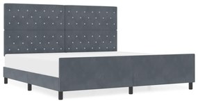vidaXL Κρεβάτι Γκρι Σκούρο 200x200 εκ Βελούδο