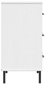 Ντουλάπι OSLO με 3 Συρτάρια Λευκό 77x40x79,5 εκ. Μασίφ Ξύλο - Λευκό