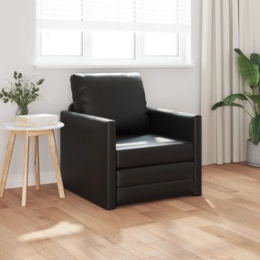 vidaXL Πολυθρόνα-Καναπές 2 σε 1 Μαύρη 74x77x81 εκ. από Τεχνητό Δέρμα