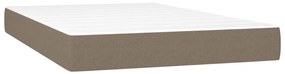 vidaXL Κρεβάτι Boxspring με Στρώμα &amp; LED Taupe 120x200 εκ. Υφασμάτινο