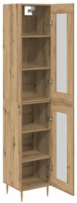 vidaXL Highboard 2 pcs Artisan Oak Γυαλί