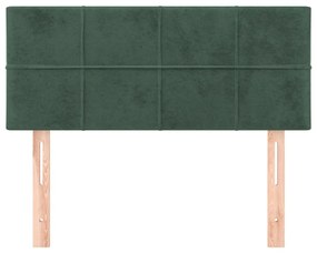 Κεφαλάρι Κρεβατιού Σκούρο Πράσινο 90x5x78/88 εκ. Βελούδινο - Πράσινο