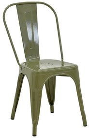 Καρέκλα Utopia pakoworld μέταλλο σε λαδί απόχρωση 44x44x85εκ