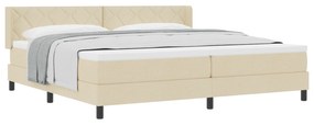 vidaXL Κρεβάτι με Ελατήριο και Στρώμα σε Κρεμ 200x200 εκ Ύφασμα